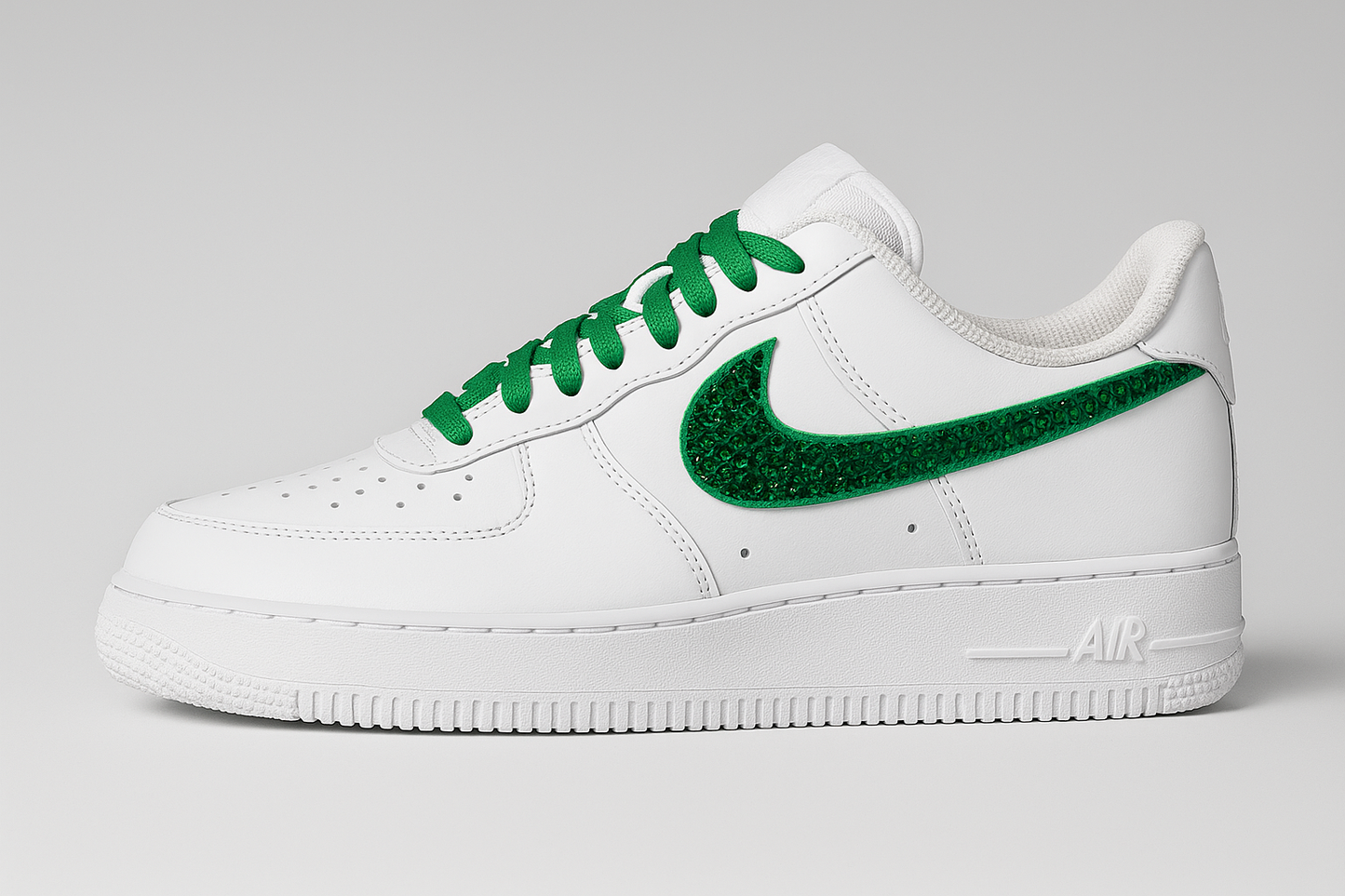 Customized Nike Air Force 1's - Crystal Swooshes