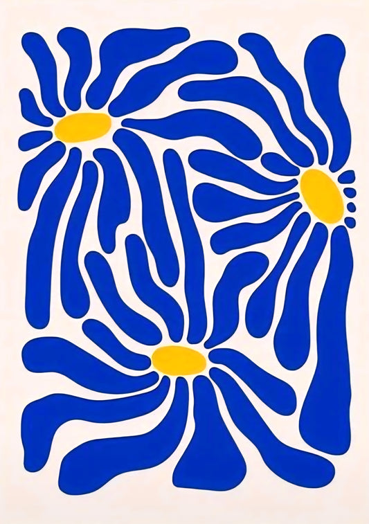 Abstract Blue Floral Bling Kit – Modern Aesthetic DIY Rhinestone Kit